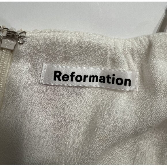 Reformation Tie Front Mini Dress in Off White - Picture 3 of 3